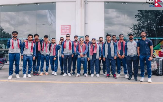 स्वदेश फर्कियो नेपाली क्रिकेट टोली, विमानस्थलमा स्वागत