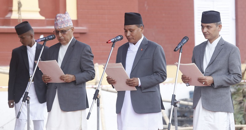 कुलमान सहित तीन मन्त्रीले लिए पद तथा गोपनियताको शपथ